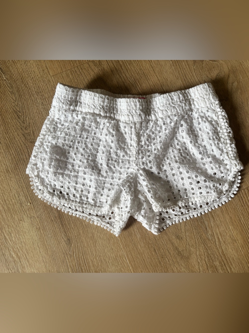 Lilly Pulitzer White Eyelet Shorts with Pink Label